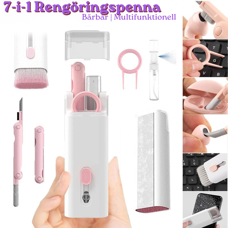 Multifunktionellt Rengöringskit – Rengöringspenna för Bluetooth-hörlurar, AirPods och tangentbord med keycap-avdragare