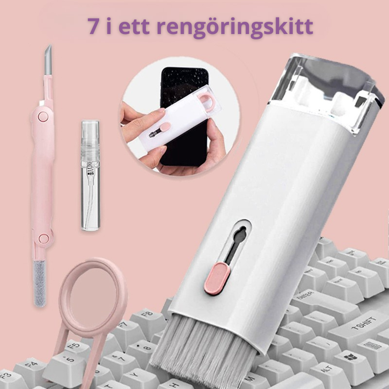 Multifunktionellt Rengöringskit – Rengöringspenna för Bluetooth-hörlurar, AirPods och tangentbord med keycap-avdragare