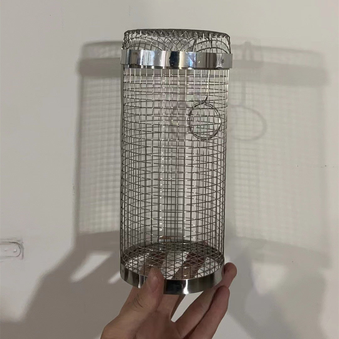 Roterande Grillkorg i Metall – BBQ Grillnät för Grill, Camping & Utomhusgrillning