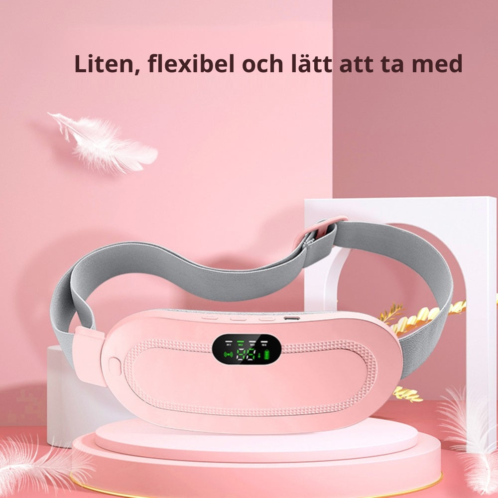 Smart Mensvärmebälte med Vibrationsmassage – Elektriskt Midjebälte med Display & Justerbar Värmeterapi