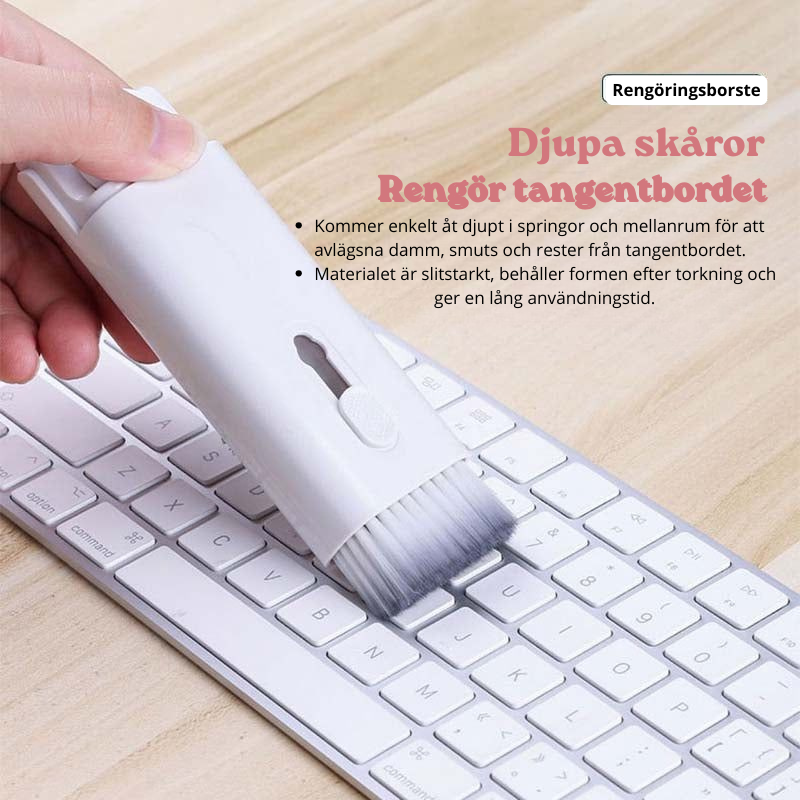 Multifunktionellt Rengöringskit – Rengöringspenna för Bluetooth-hörlurar, AirPods och tangentbord med keycap-avdragare